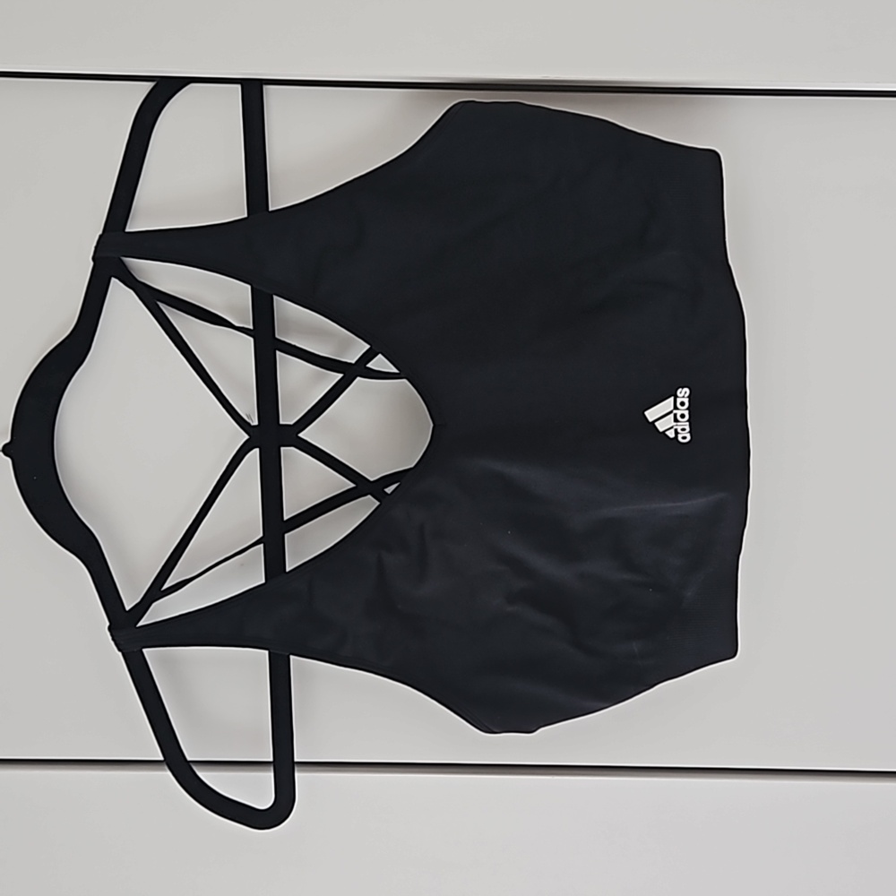 Adidas black athletic crop top
